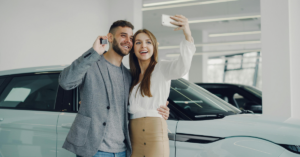 a younger couple who have successfully bought a vehicle while rebuilding credit